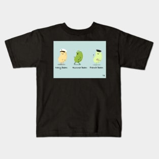 Bean Characters Navy, Runner and French bean Kids T-Shirt